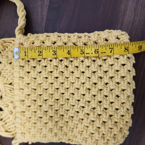 Tommy Bahama Yellow Macrame Crossbody Bag - Picture 8 of 9
